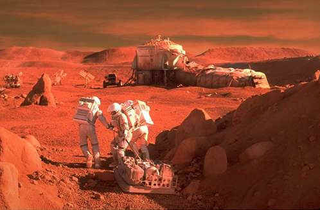 Illustration for article titled Could SpaceX land the first humans on Mars?